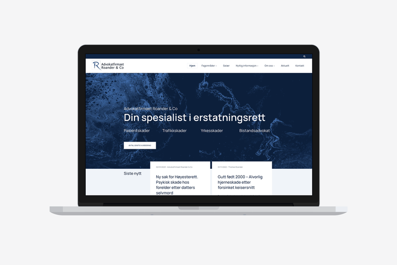 Nettside til Advokatfirmaet Roander & Co