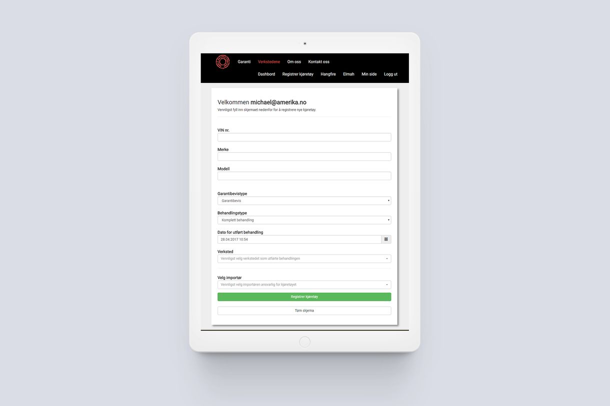 Registering Norsk Antirustforening tablet