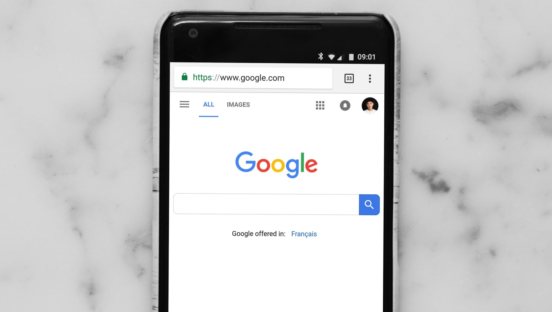 Google søkemotor på en mobil