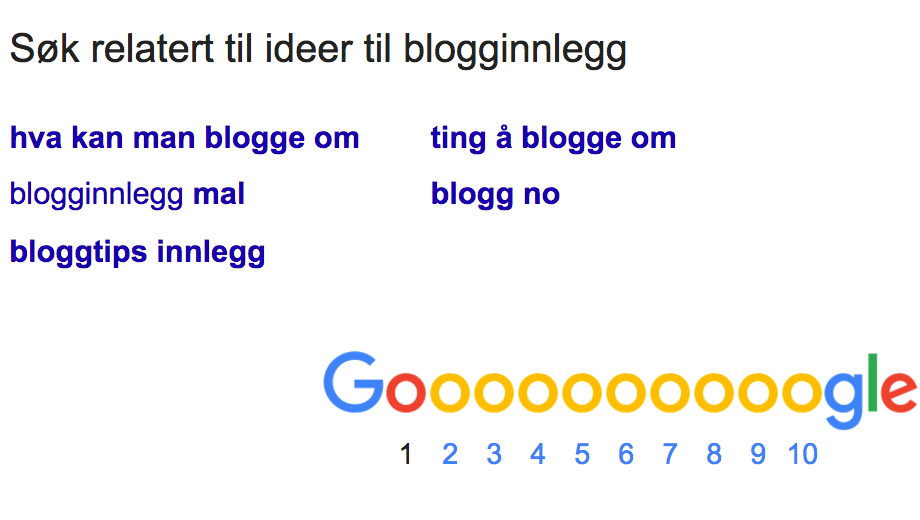 Bruk Google for å finne ut hva du skal skrive om