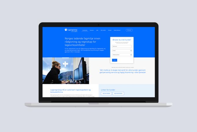 Forsiden på legeregnskap.no