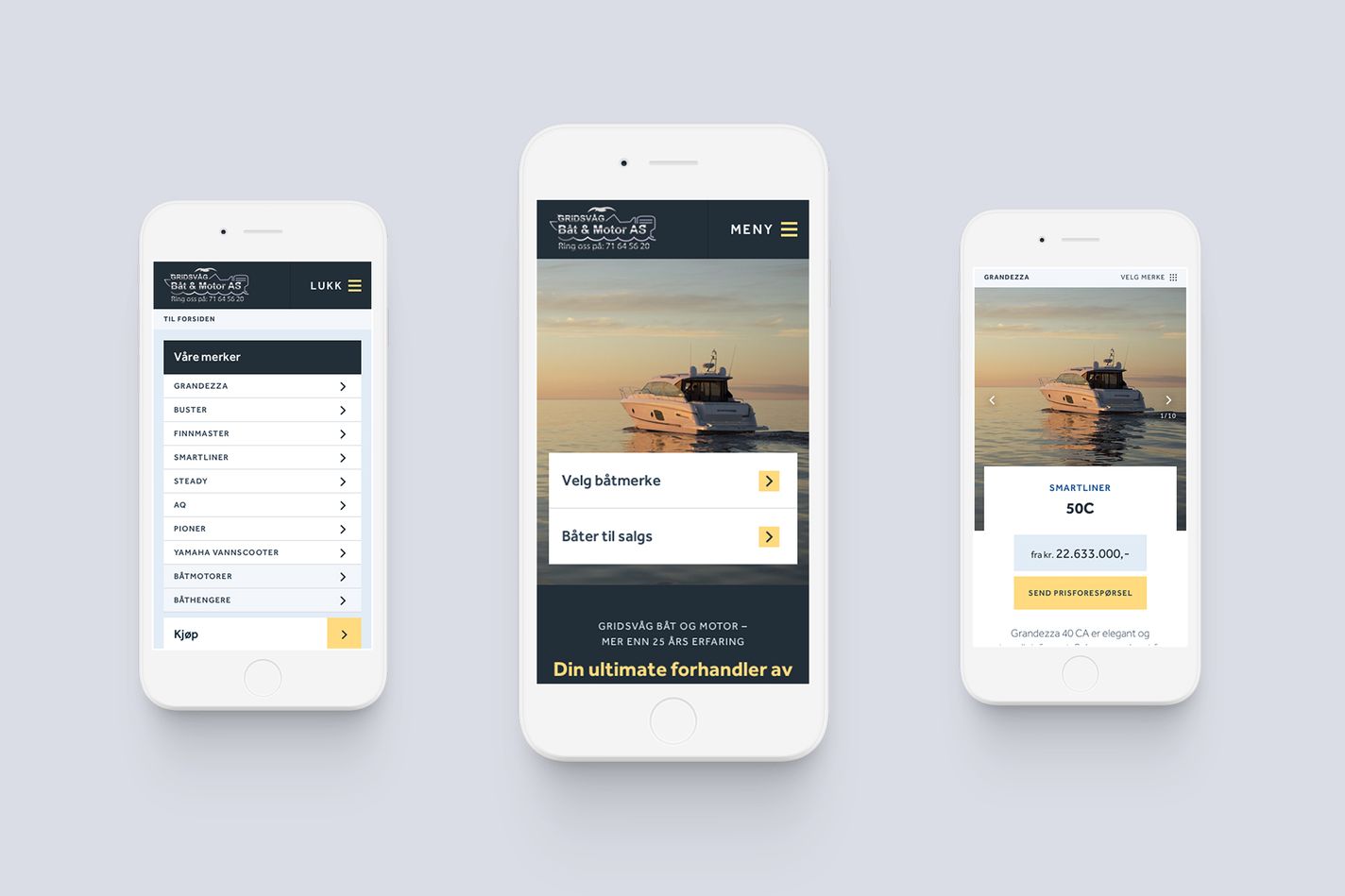Responsiv løsning for Gridsvåg Båt og Motor