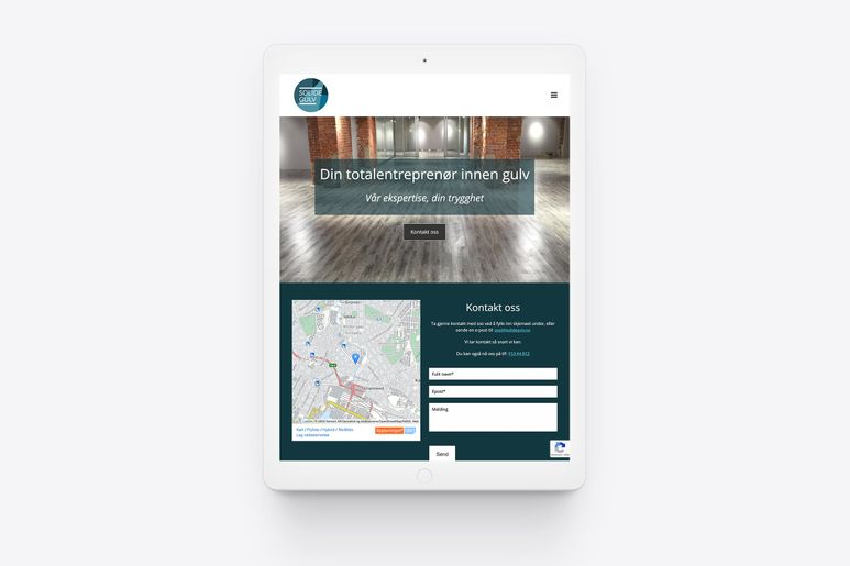 Kontaktskjema på Solide Gulv på en ipad